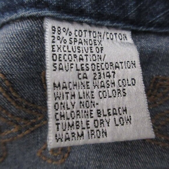 Talbots Womens Size 4 Petites Jeans Bootcut Blue 5-Pocket Stretch Embroidered - Picture 6 of 8